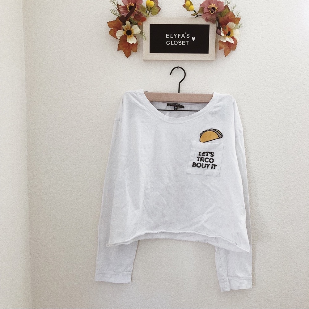 ‘Let’s Taco Bout It’ Cropped Cotton Crewneck